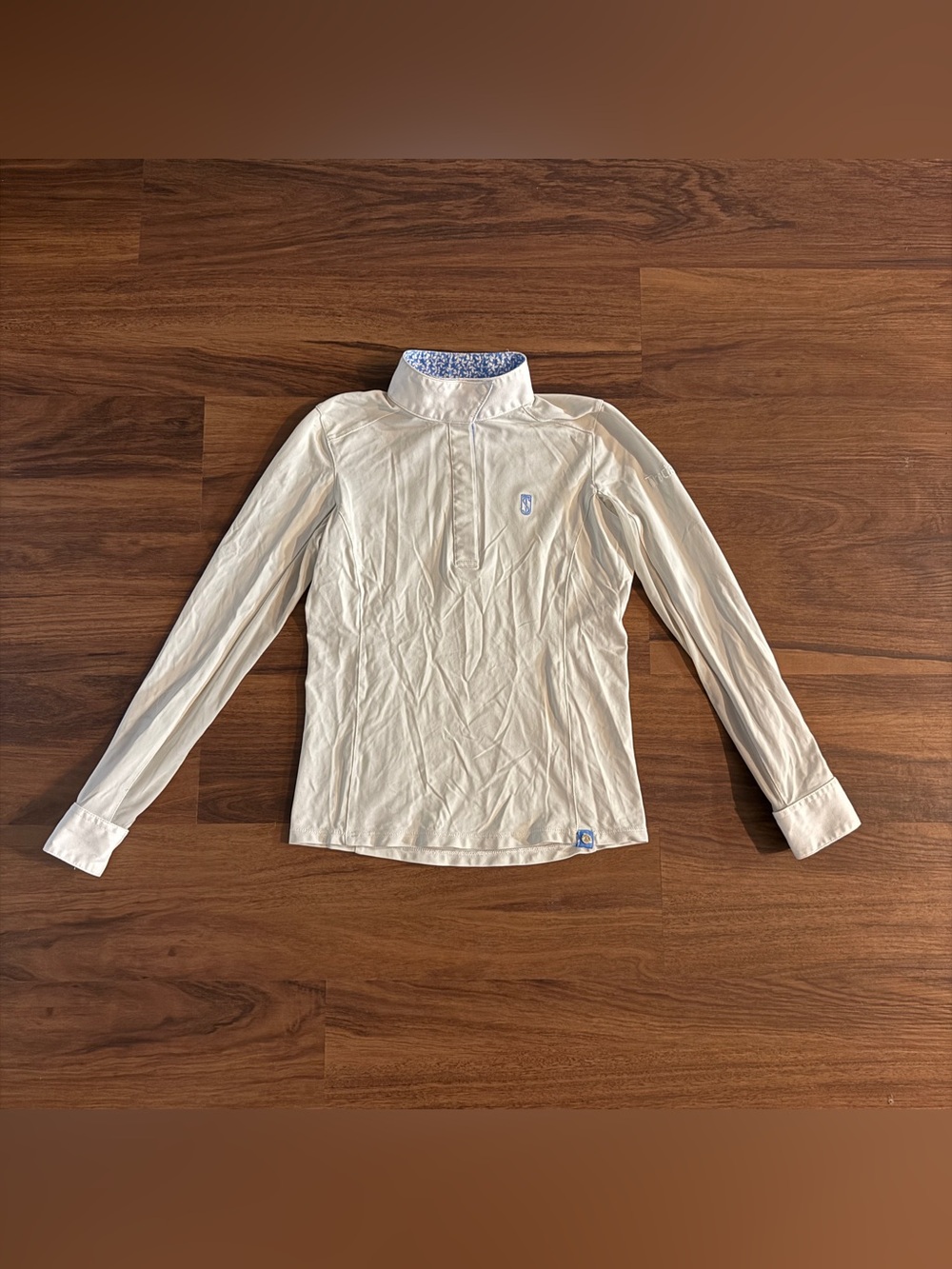 Child’s Medium White Tredstep Long Sleeve Horseback Riding Show Shirt